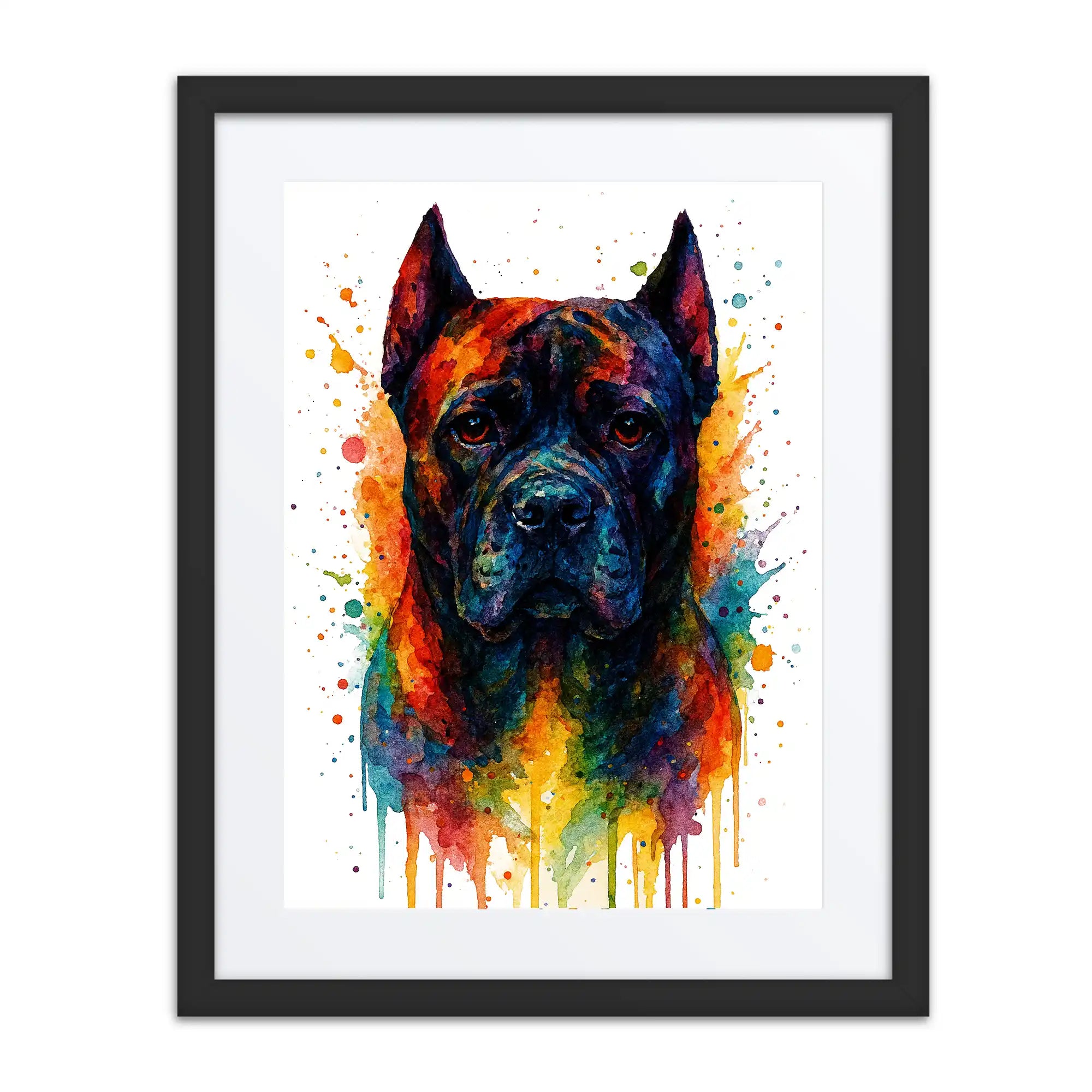 Cane Corso Abstract Portrait | Splatter Style Painting – Modern Wall Art
