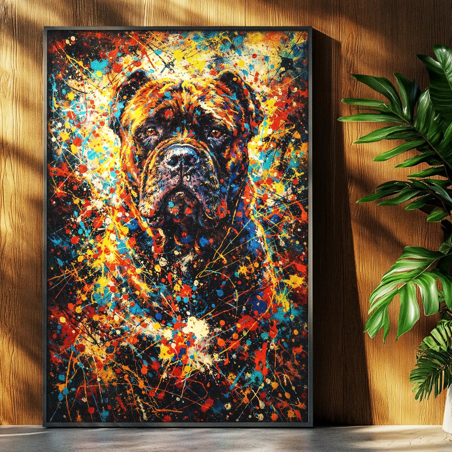 Cane Corso Abstract Pollock-inspired Portrait, Cane Corso Wall Art Print