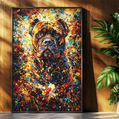 Cane Corso Abstract Pollock-inspired Portrait, Cane Corso Wall Art Print