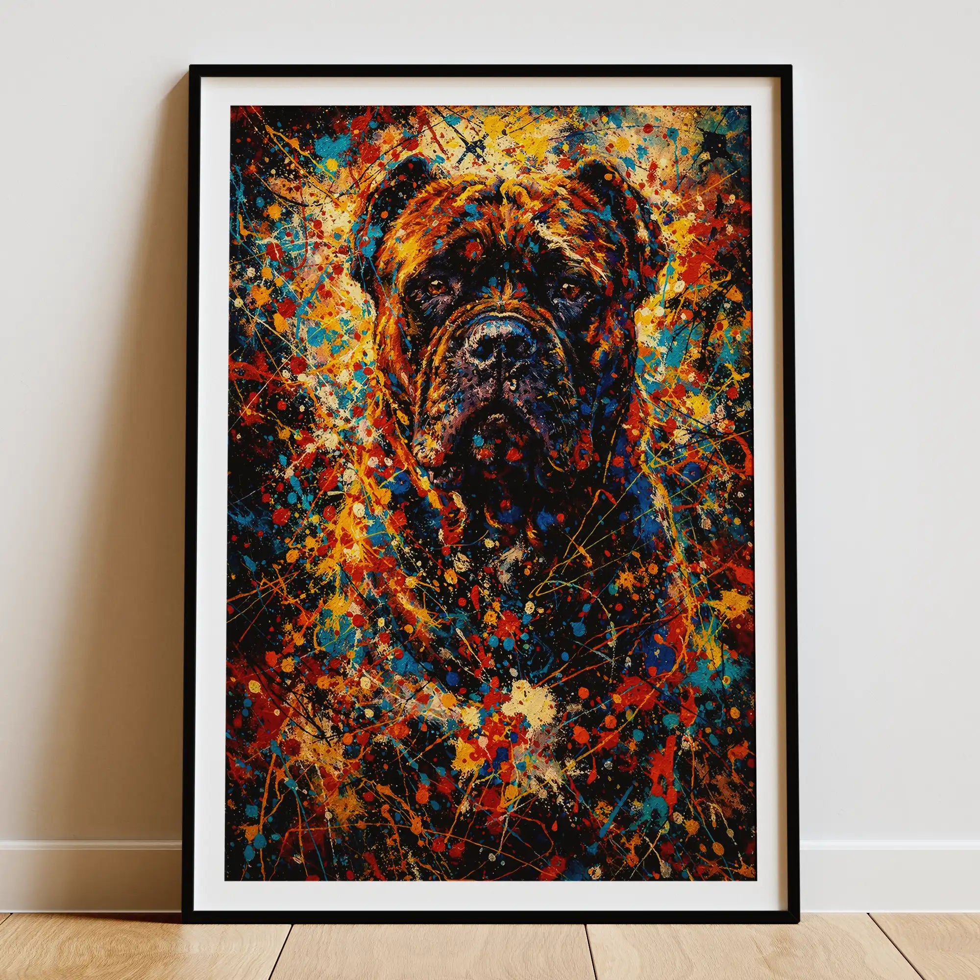 Cane Corso Abstract Pollock-inspired Portrait, Cane Corso Wall Art Print