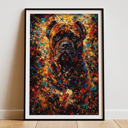 Cane Corso Abstract Pollock-inspired Portrait, Cane Corso Wall Art Print