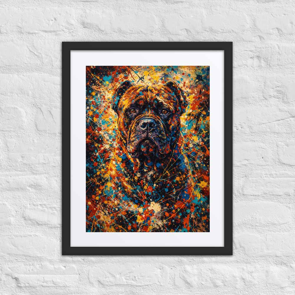 Cane Corso Abstract Pollock-inspired Portrait, Cane Corso Wall Art Print
