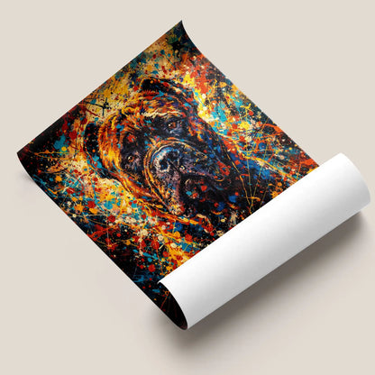 Cane Corso Abstract Pollock-inspired Portrait, Cane Corso Wall Art Print