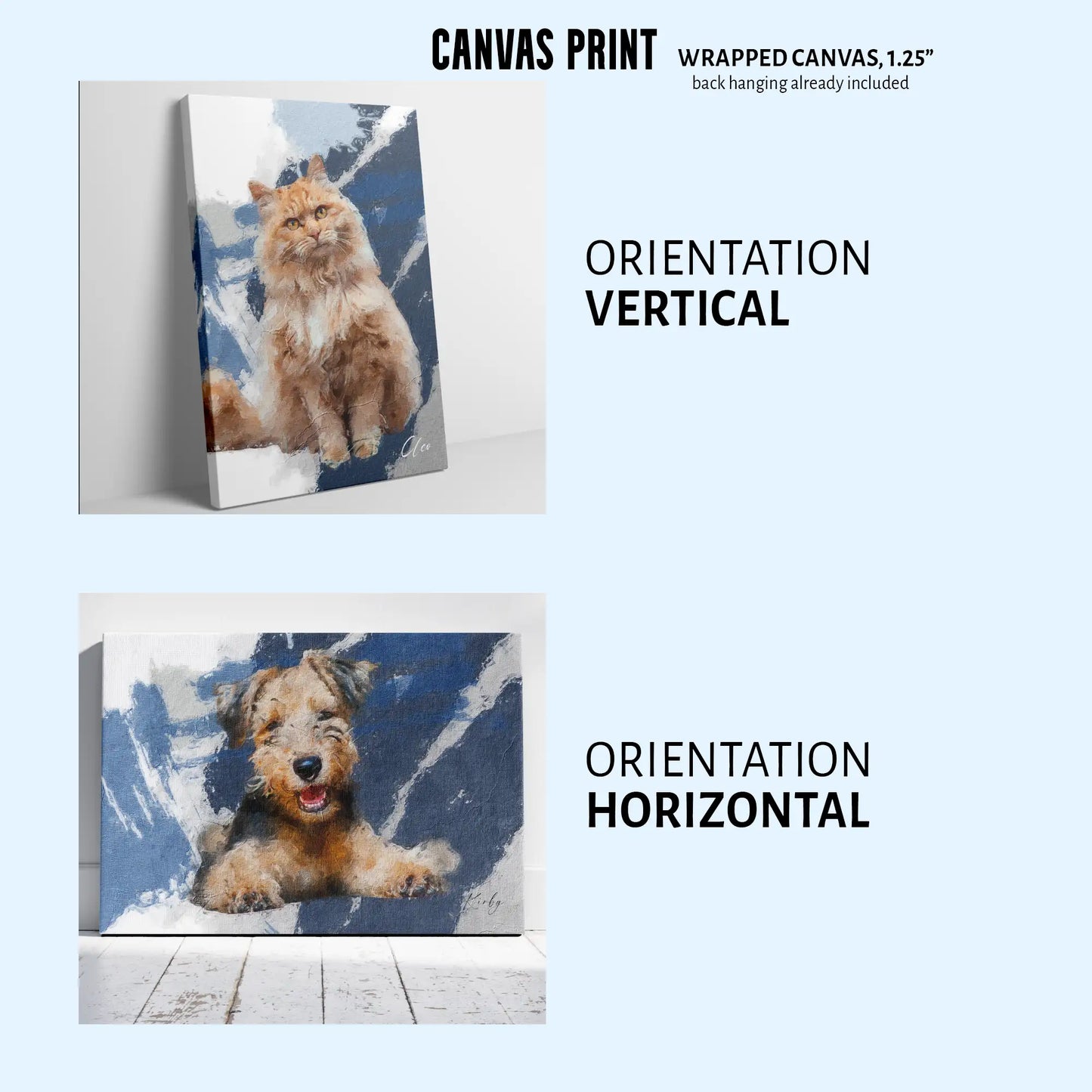 Custom Abstract Pet Portrait Canvas