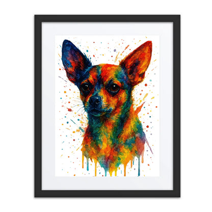 Chihuahua Abstract Portrait | Splatter Style Painting – Modern Wall Art