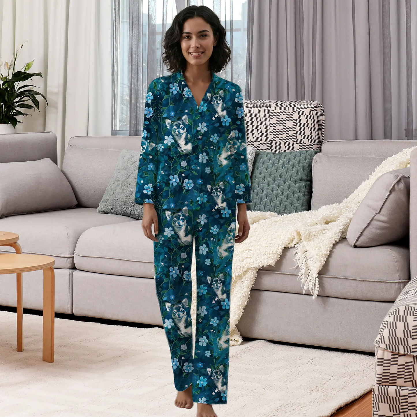 Chihuahua Flower Pajamas
