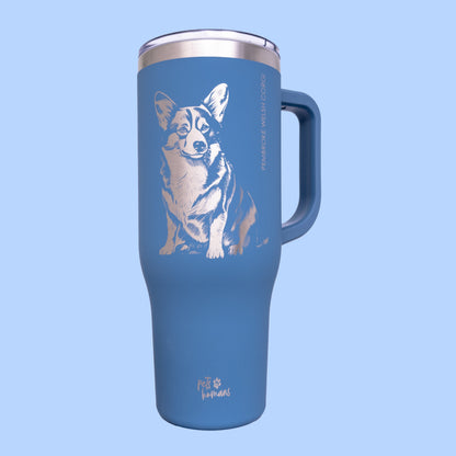 Corgi Laser Engraved Tumbler, 40oz