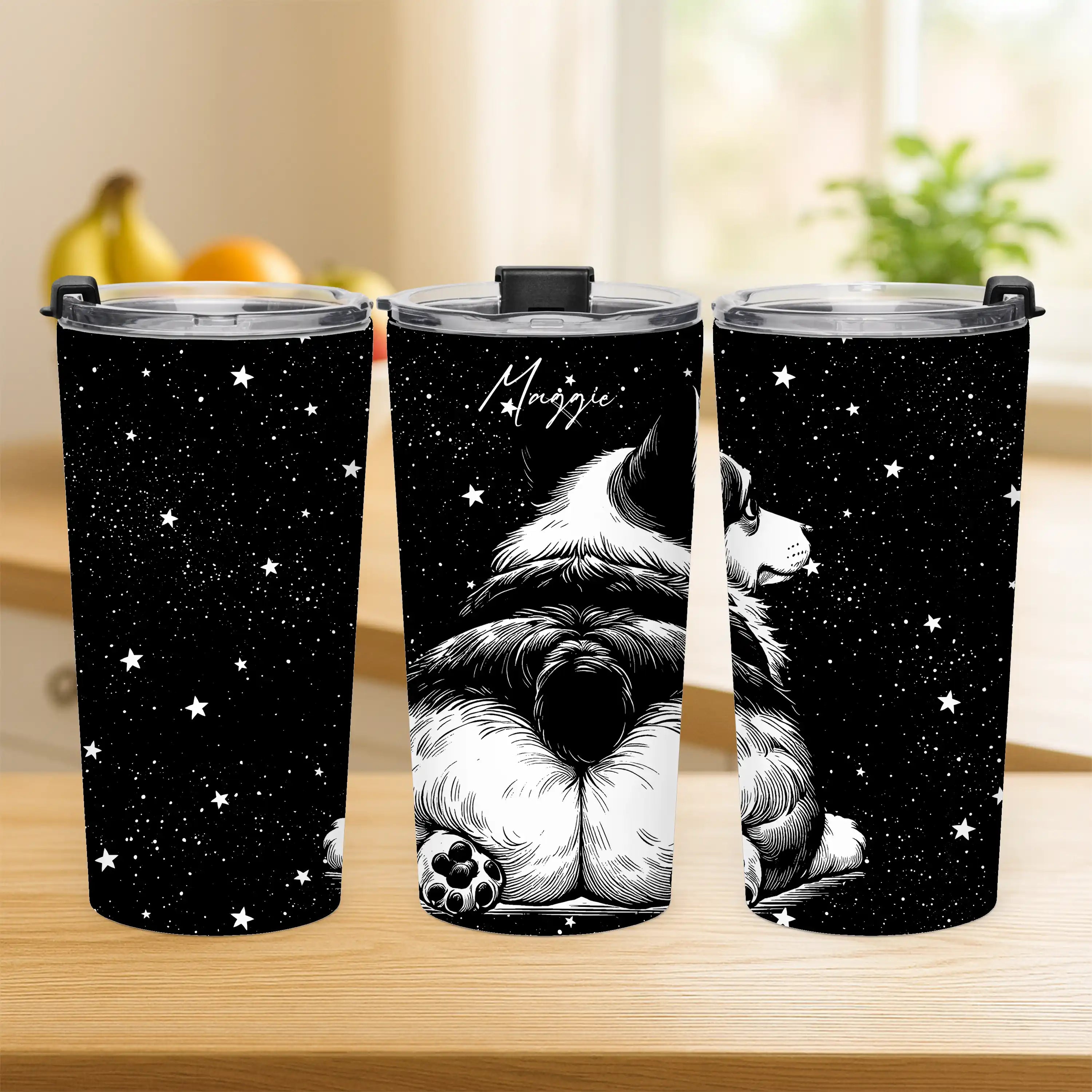 Personalized Corgi Butts Starry Sky Tumbler 20oz