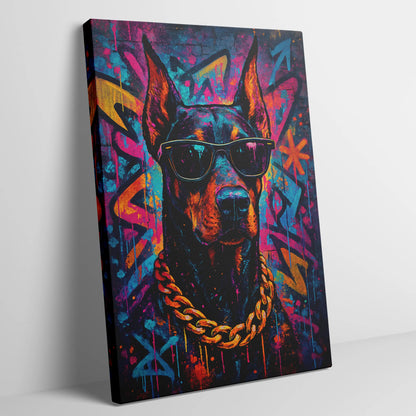 Doberman Pincher Graffiti Portrait | Street-Art Painting