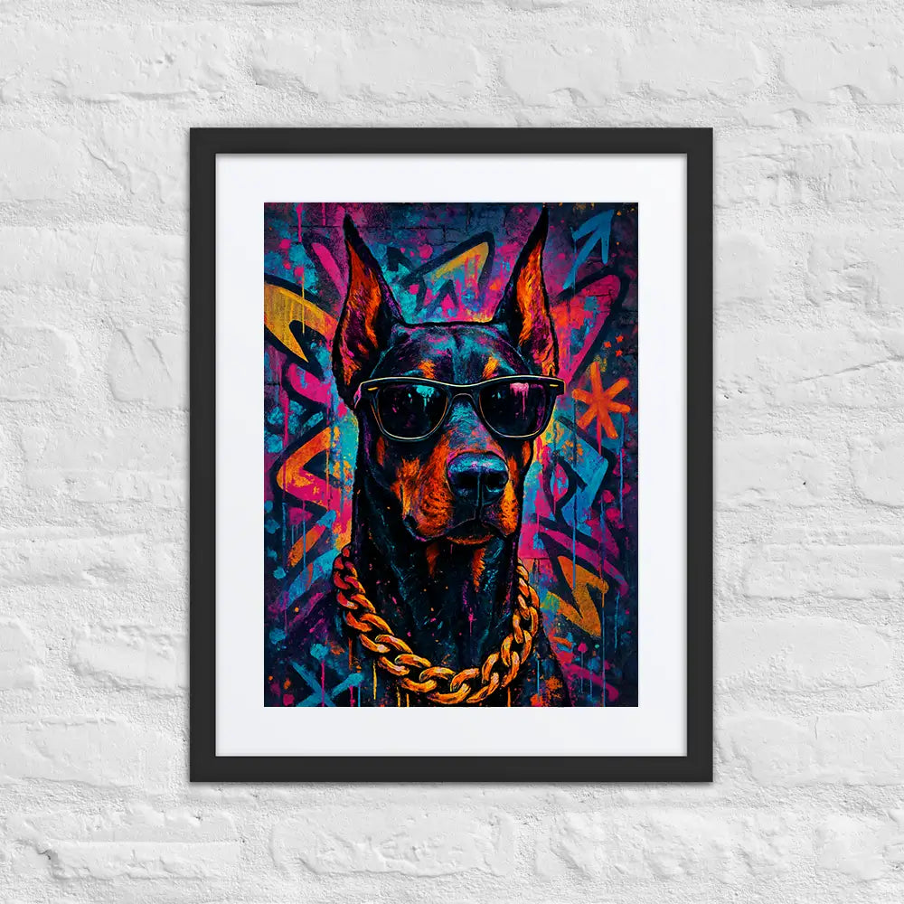 Doberman Pincher Graffiti Portrait | Street-Art Painting