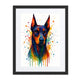 Doberman Pincher Abstract Portrait | Splatter Style Painting – Modern Wall Art
