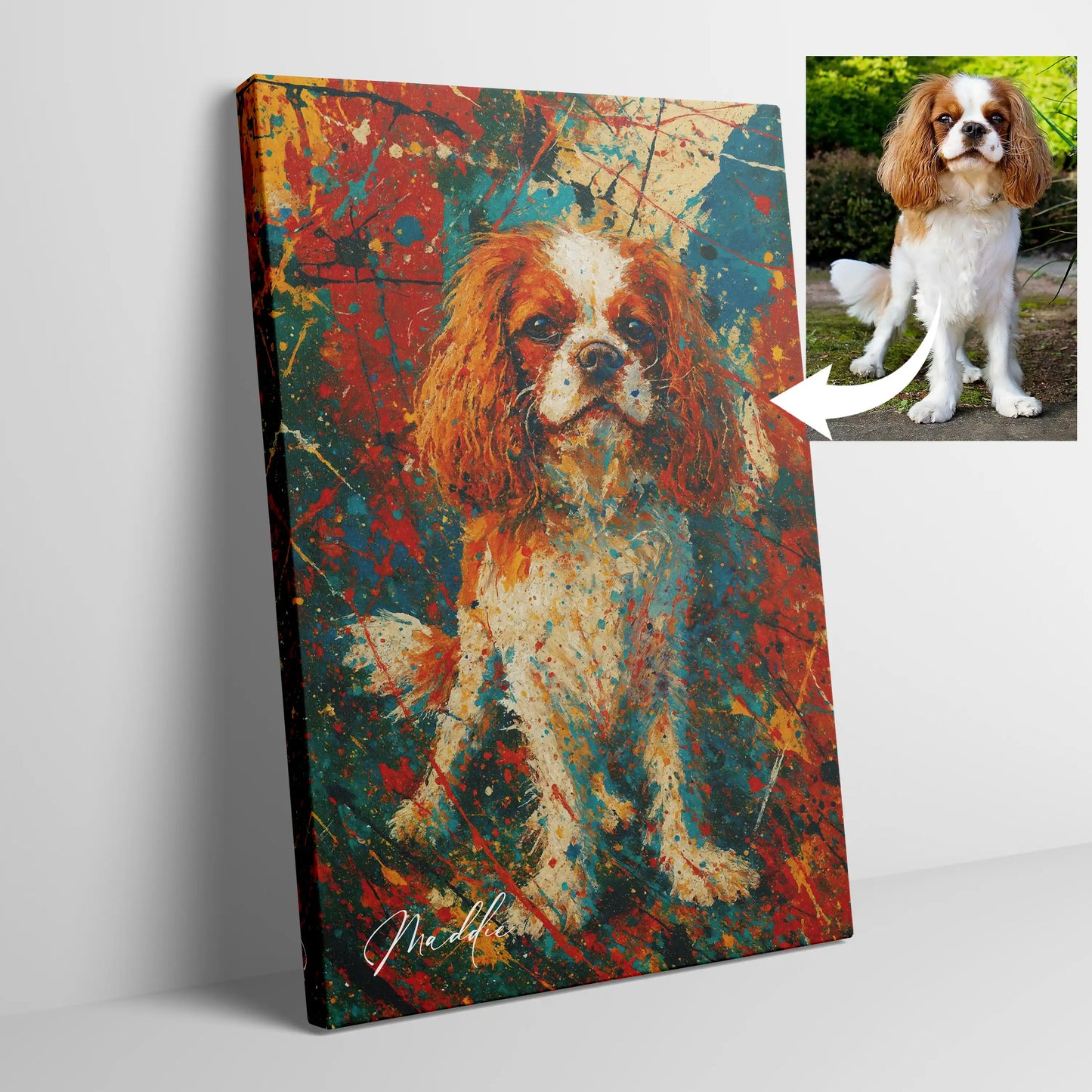 Custom Jackson Pollock Style Abstract Pet Portrait