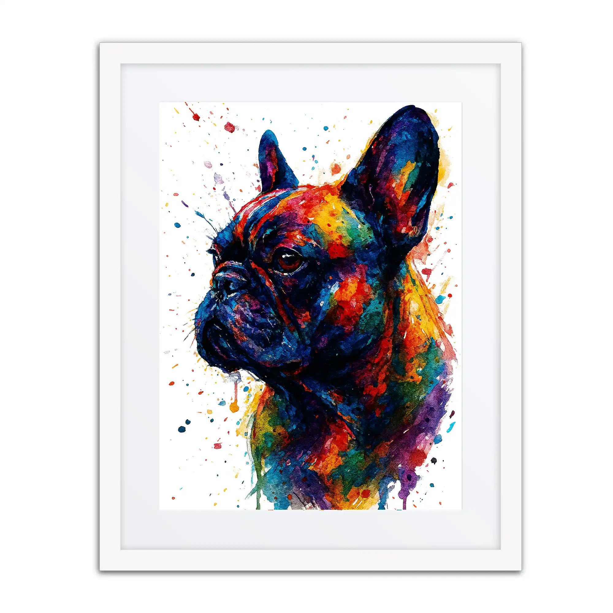 French Bulldog Abstract Portrait | Splatter Style Painting – Modern Wall Art