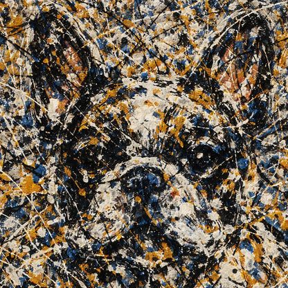 French Bulldog Pollock-inspired Portrait, Frenchie Wall Art Print