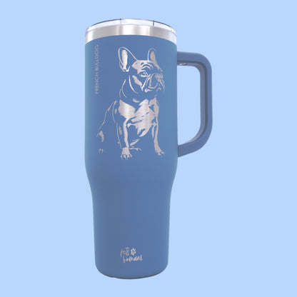 French Bulldog Laser Engraved Tumbler, 40oz