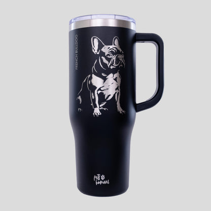 French Bulldog Laser Engraved Tumbler, 40oz