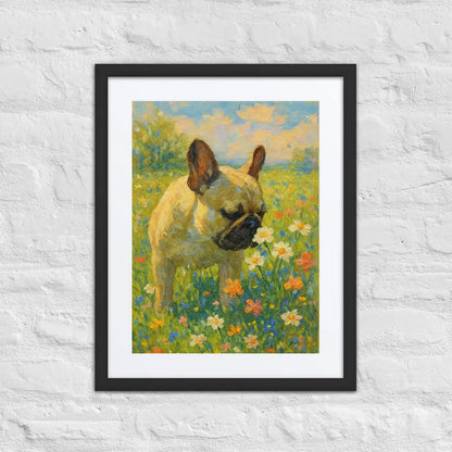 French Bulldog Impressionist Painting | Frenchie sniffing a Flower
