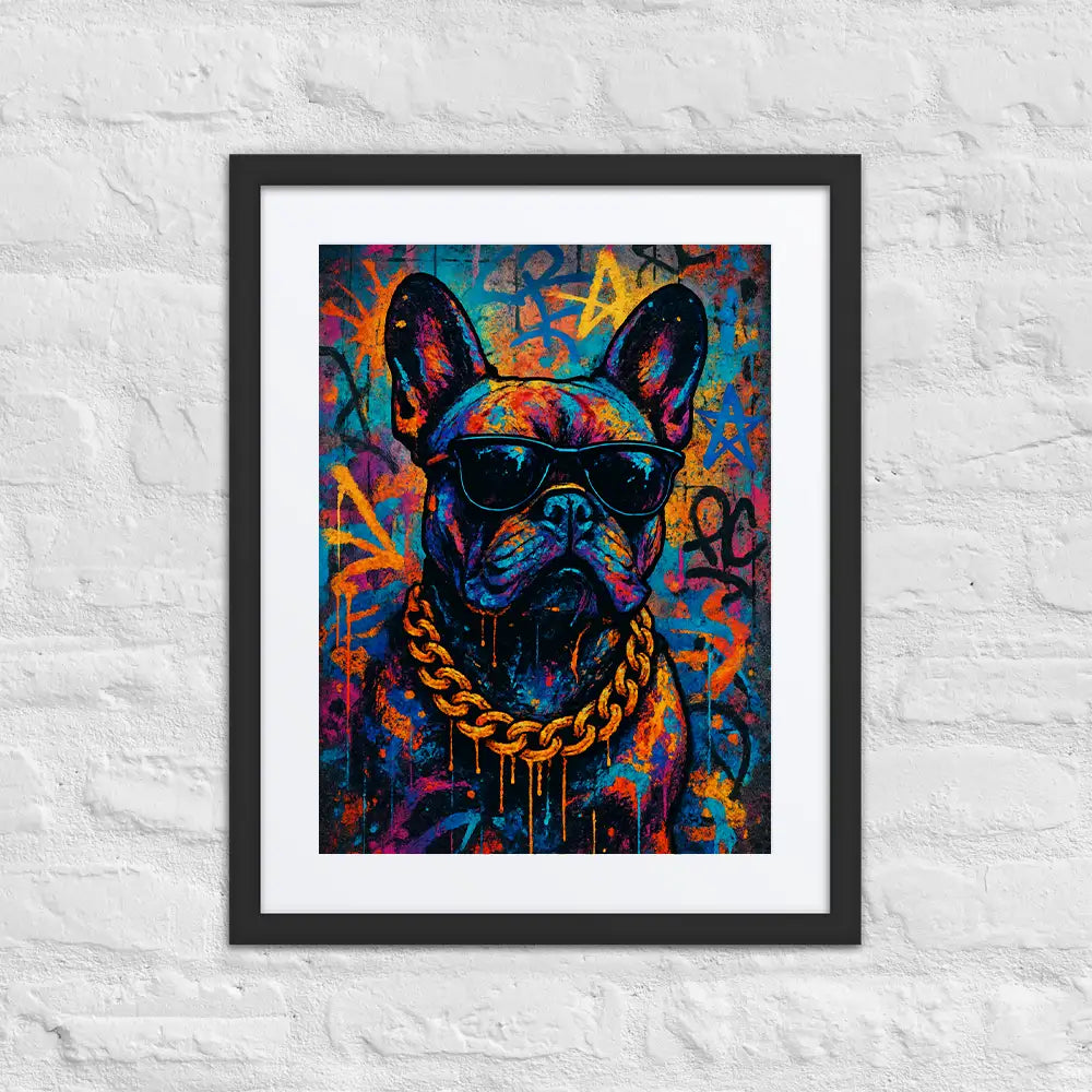 French Bulldog Graffiti Portrait | Street-Art Painting | Urban Wall Art for Dog Lovers