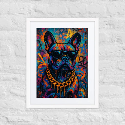 French Bulldog Graffiti Portrait | Street-Art Painting | Urban Wall Art for Dog Lovers