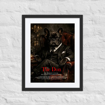 French Bulldog The Don Cinematic Movie Poster, Frenchie Wall Art Print