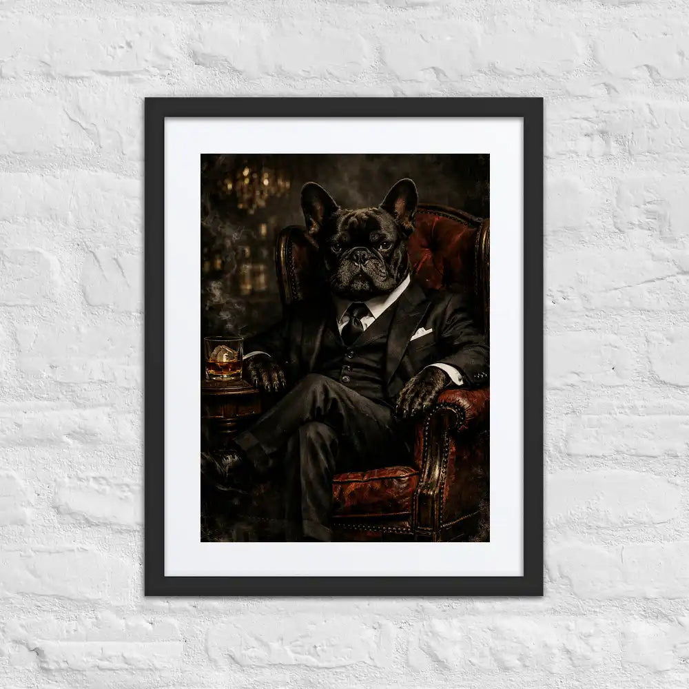 French Bulldog The Don Cinematic Portrait, Frenchie Wall Art Print