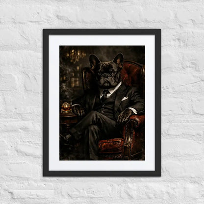 French Bulldog The Don Cinematic Portrait, Frenchie Wall Art Print