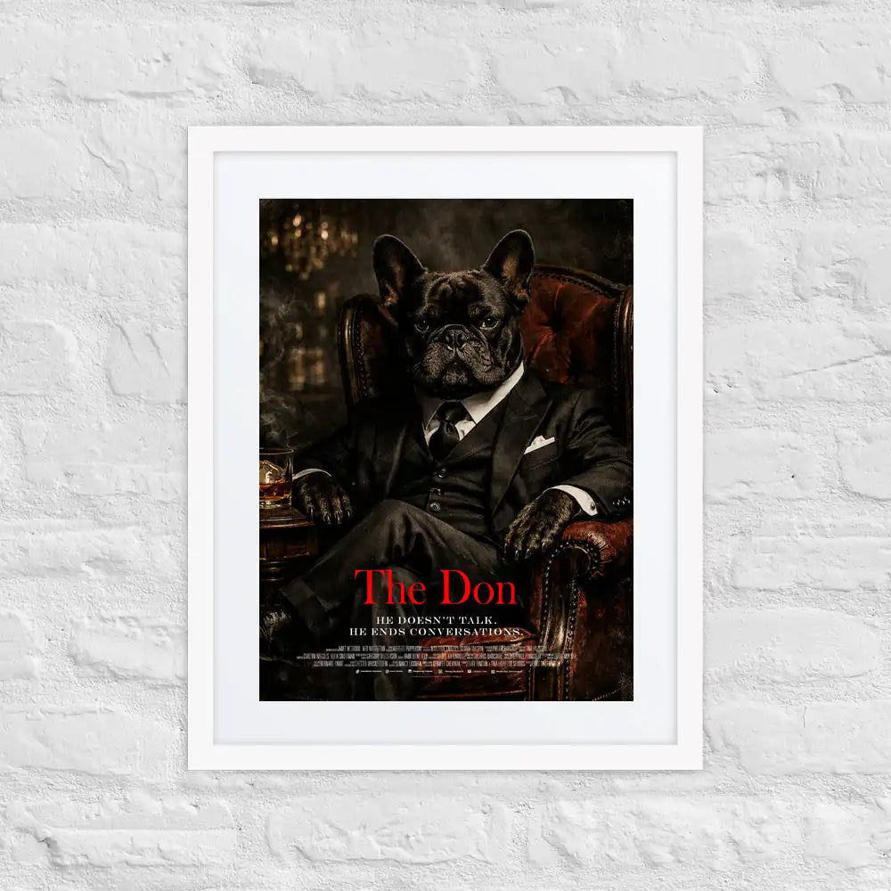 French Bulldog The Don Cinematic Movie Poster, Frenchie Wall Art Print