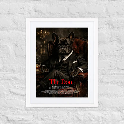 French Bulldog The Don Cinematic Movie Poster, Frenchie Wall Art Print