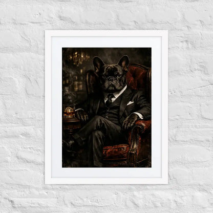 French Bulldog The Don Cinematic Portrait, Frenchie Wall Art Print