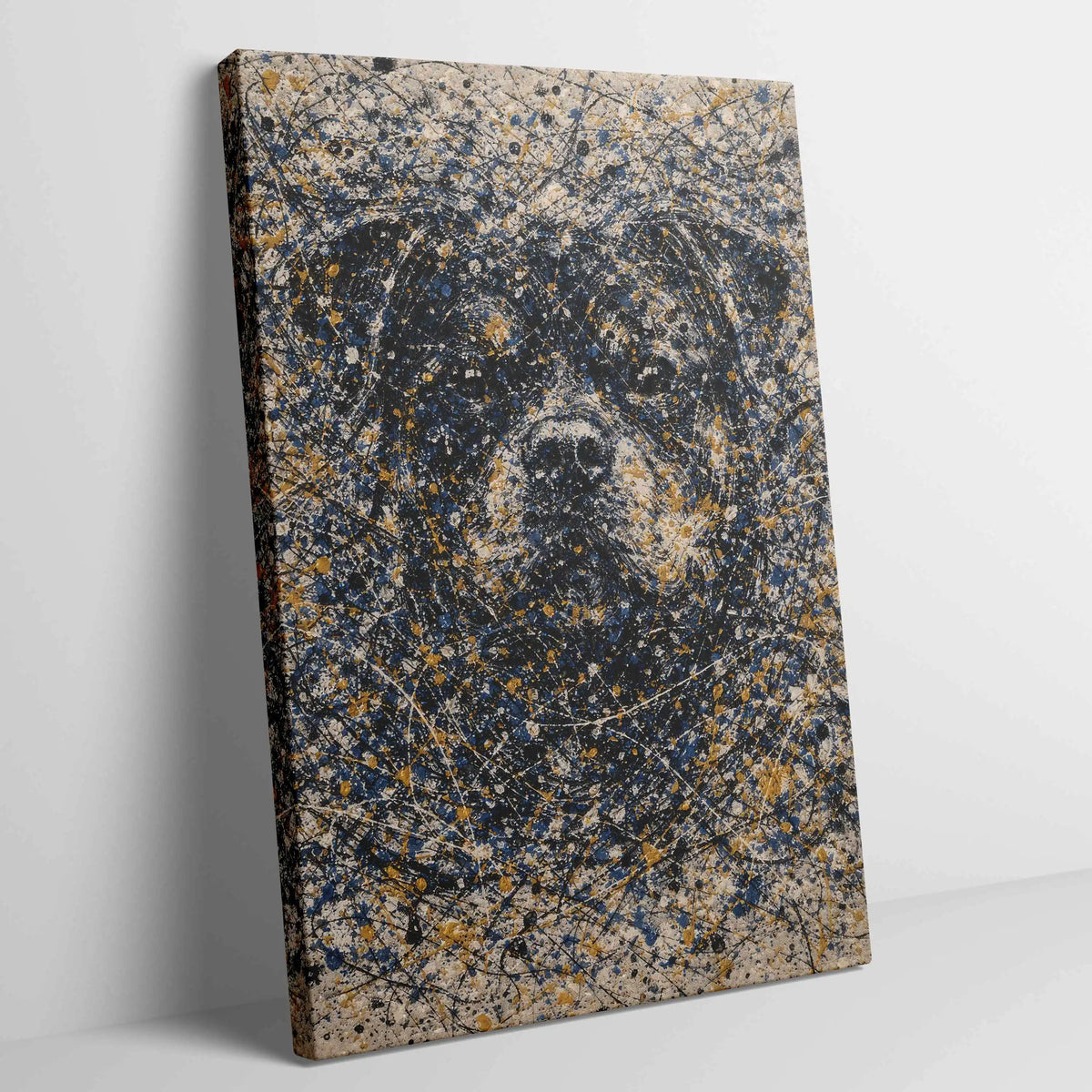 Rottweiler Pollock-inspired Portrait, Rotty Wall Art Print