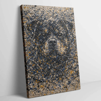 Rottweiler Pollock-inspired Portrait, Rotty Wall Art Print