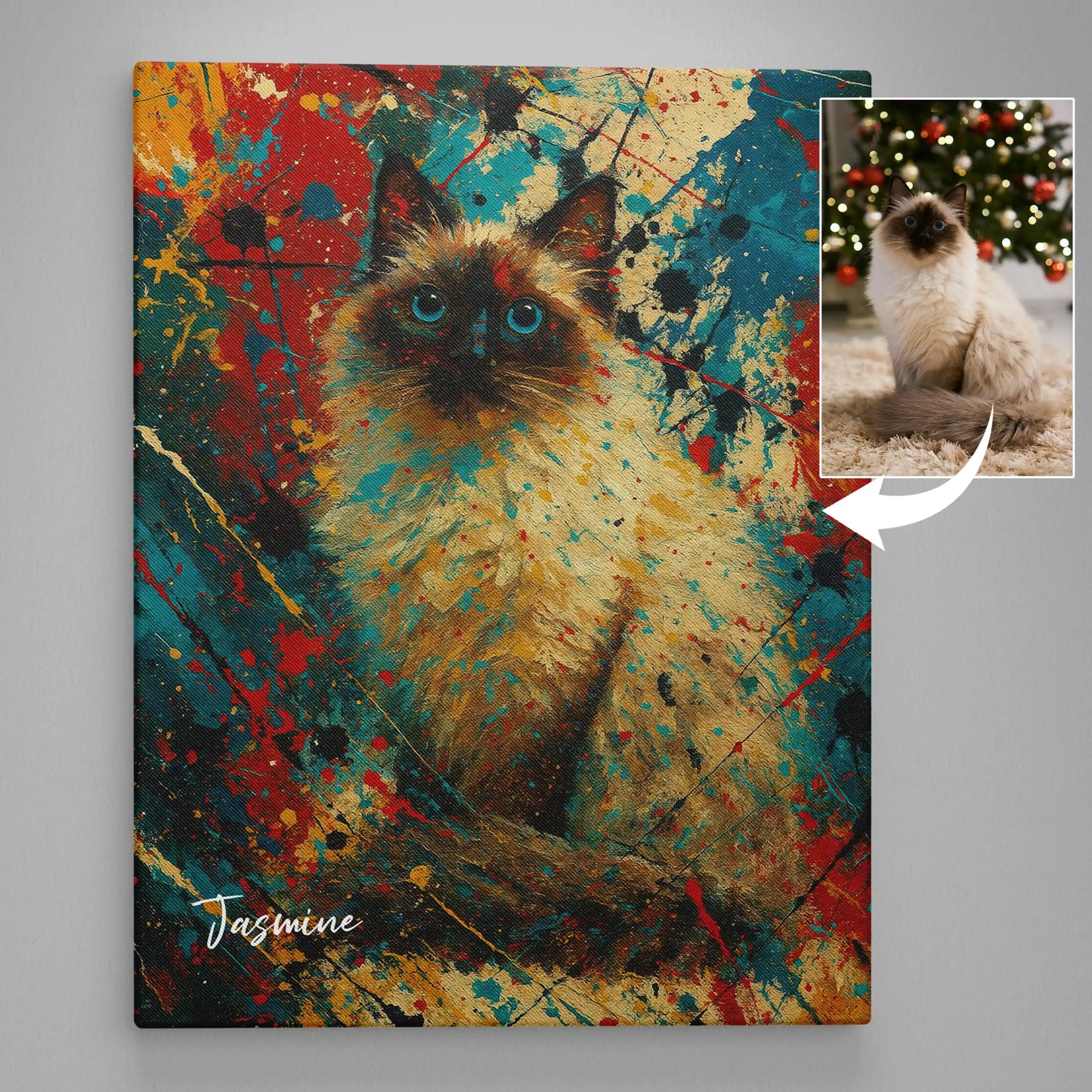 Custom Jackson Pollock Style Abstract Pet Portrait