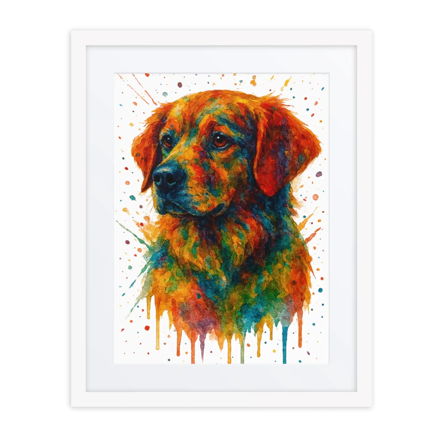 Golden Retriever Abstract Portrait | Splatter Style Painting – Modern Wall Art