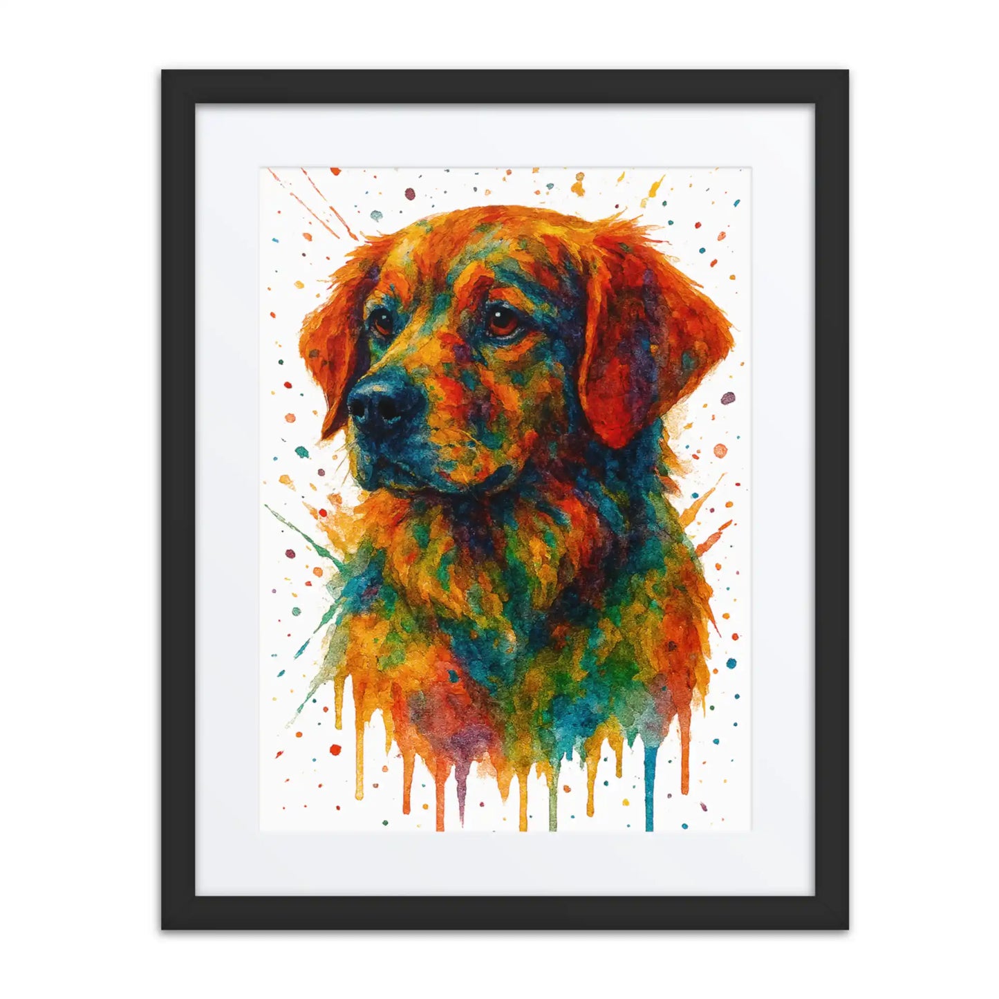 Golden Retriever Abstract Portrait | Splatter Style Painting – Modern Wall Art