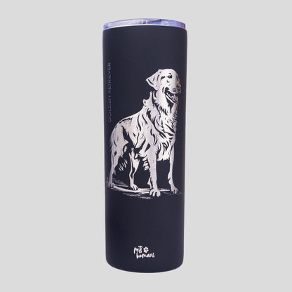 Golden Retriever Laser Engraved Tumbler, 20oz - Black