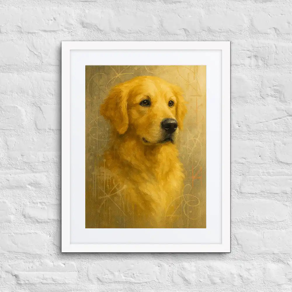 Golden Retriever Fine-Art Graffiti Portrait