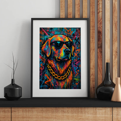 Golden Retriever Graffiti Portrait | Street-Art Painting