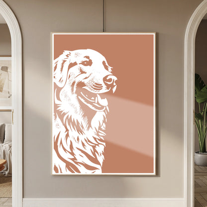 Golden Retriever Minimalist Portrait Wall Art
