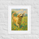 Golden Retriever Impressionist Painting | Happy Retriever and Butterfly