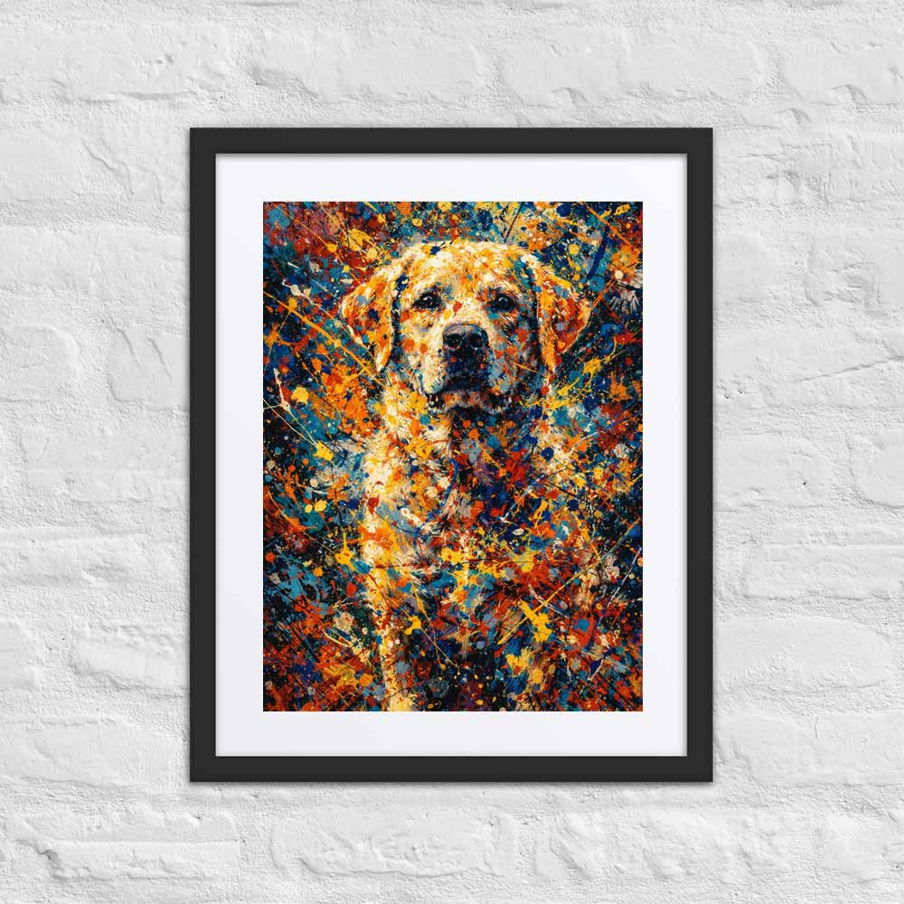 Labrador Retriever Abstract Pollock-inspired Portrait, Labrador Wall Art Print