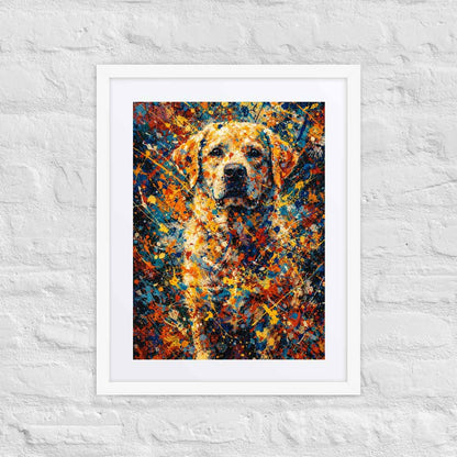 Labrador Retriever Abstract Pollock-inspired Portrait, Labrador Wall Art Print
