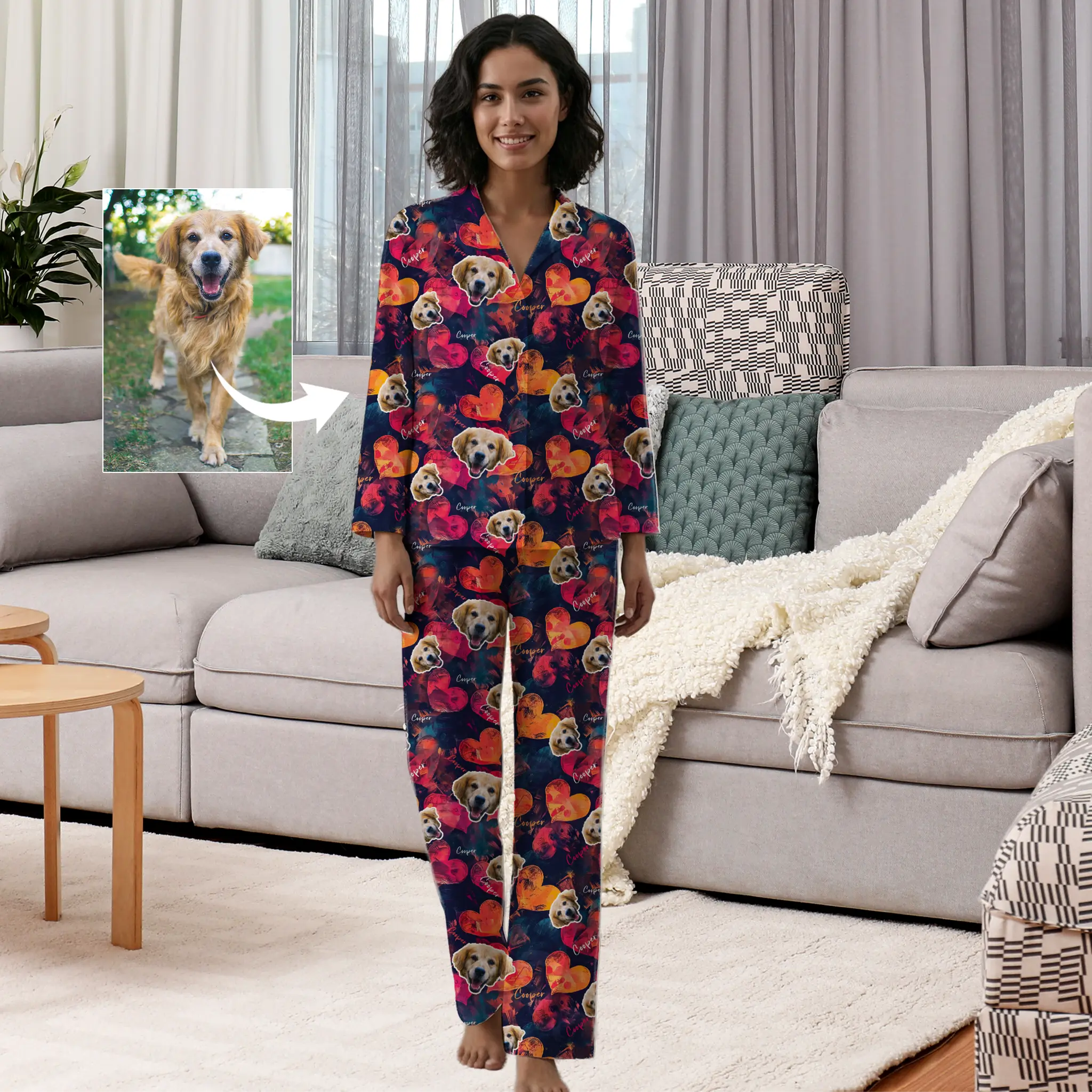 Custom Hearts Pet Pajamas