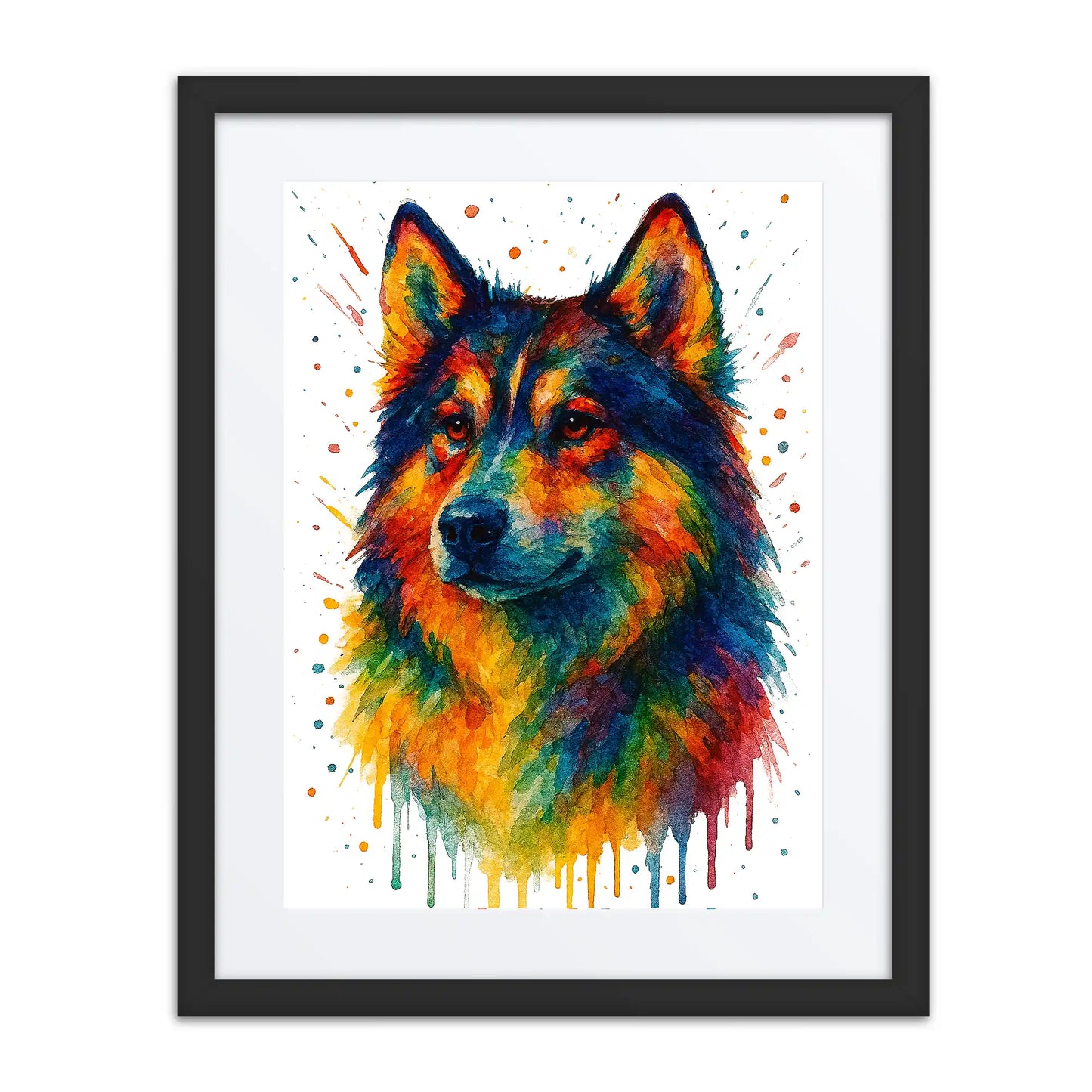 Husky Abstract Portrait | Splatter Style Painting – Modern Wall Art