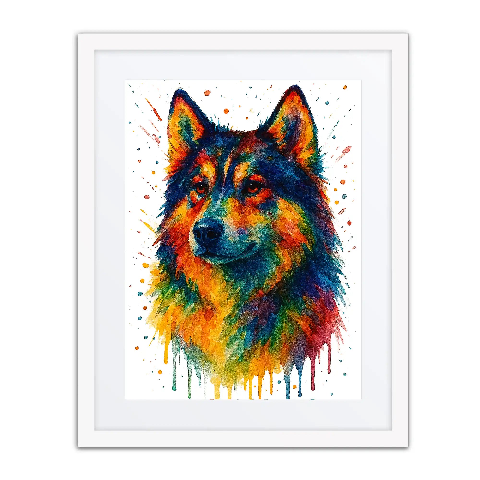 Husky Abstract Portrait | Splatter Style Painting – Modern Wall Art