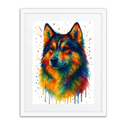 Husky Abstract Portrait | Splatter Style Painting – Modern Wall Art