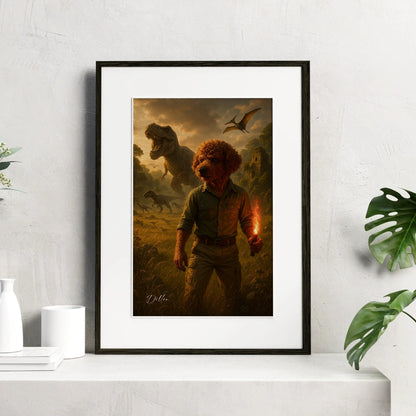 Custom Pet Portrait | Dinosaur Adventure Cinematic Pawtraits