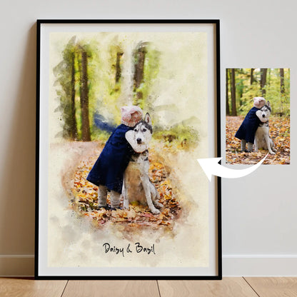 Custom Watercolor Pet Portrait