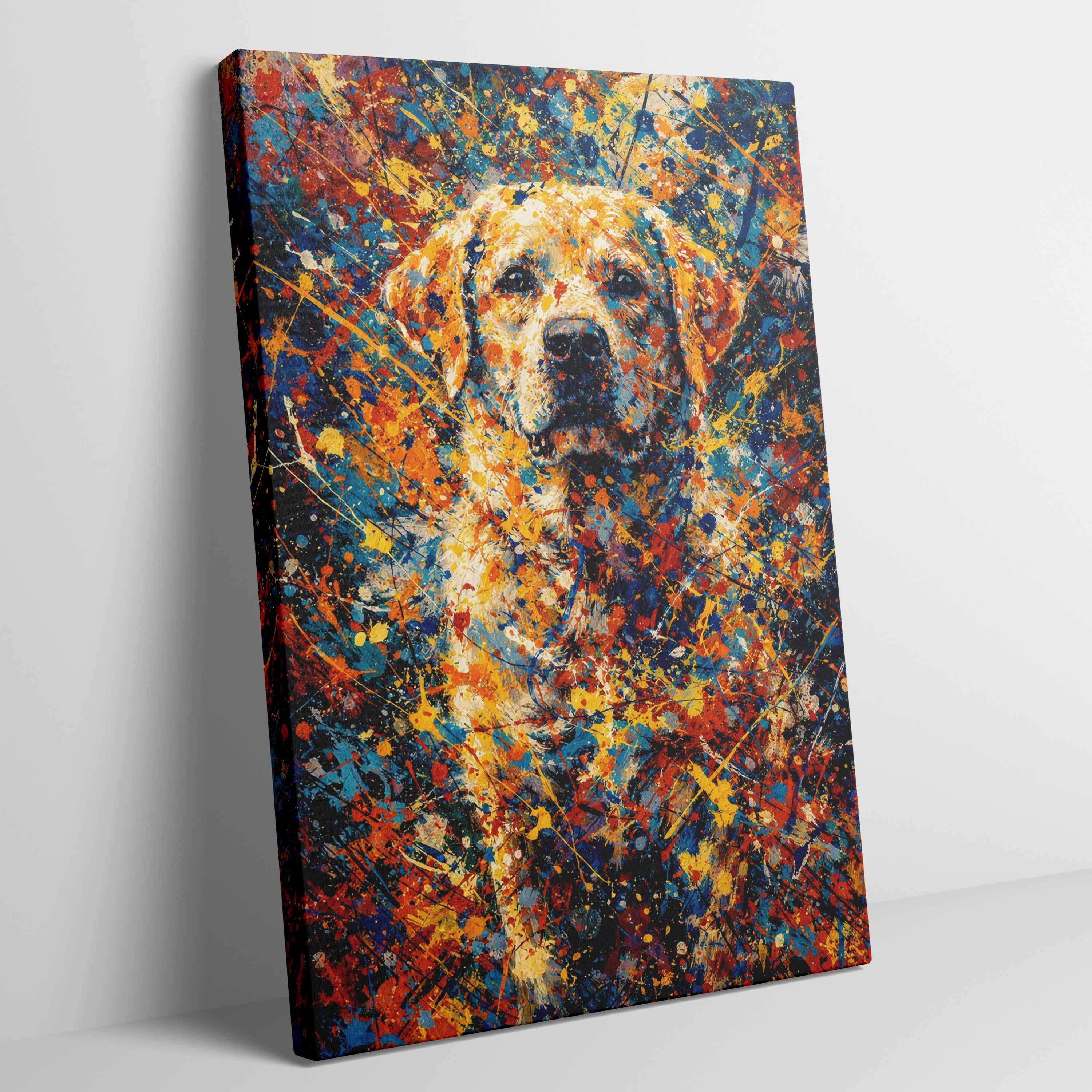 Labrador Retriever Abstract Pollock-inspired Portrait, Labrador Wall Art Print