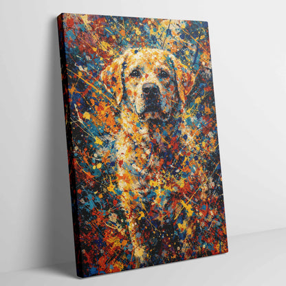 Labrador Retriever Abstract Pollock-inspired Portrait, Labrador Wall Art Print