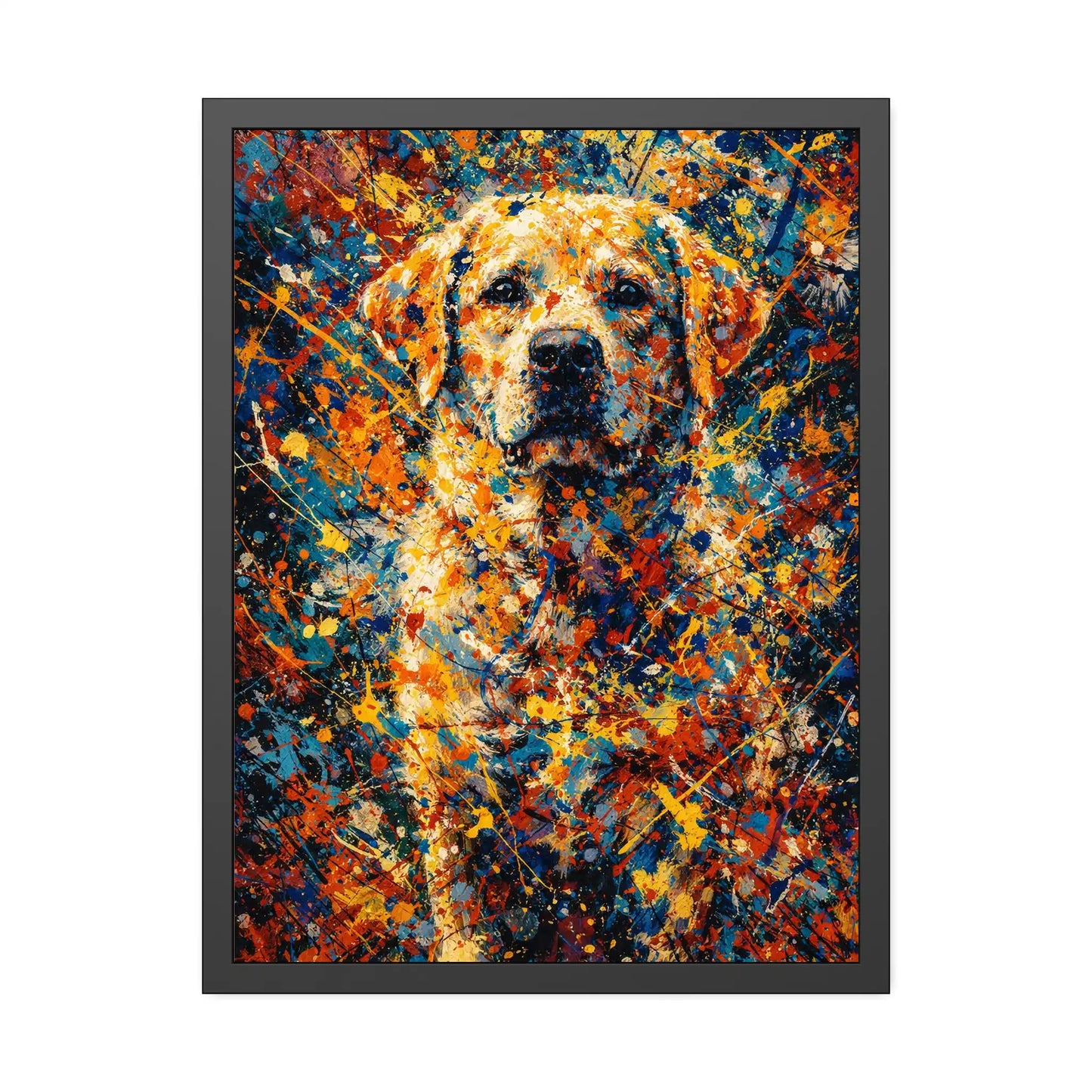 Labrador Retriever Abstract Pollock-inspired Portrait, Labrador Wall Art Print